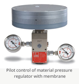 Pilot control of Material Pressure Regulatr with membrane